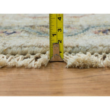 Load image into Gallery viewer, 9&#39;9&quot;x9&#39;9&quot; Ivory, Extra Soft Wool, Hand Knotted, Thick And Plush, Reimagined Persian Viss Design, Tone On Tone, Natural Dyes, Round, Oriental Rug FWR393816