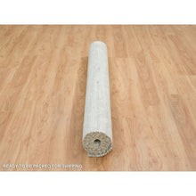 Load image into Gallery viewer, 6&#39;x9&#39;3&quot; Ivory And Light Grey, Modern Pattern, Hand Spun Undyed Natural Wool, Hand Knotted, Oriental Rug FWR393852