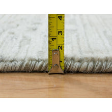 Load image into Gallery viewer, 6&#39;x9&#39;3&quot; Ivory And Light Grey, Modern Pattern, Hand Spun Undyed Natural Wool, Hand Knotted, Oriental Rug FWR393852
