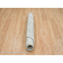 Load image into Gallery viewer, 6&#39;1&quot;x6&#39;1&quot; Light Gray, Hand Knotted, Hand Spun Undyed Natural Wool, Soft Pile, Modern Design, Round Oriental Rug FWR393918