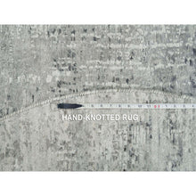 Load image into Gallery viewer, 6&#39;1&quot;x6&#39;1&quot; Metallic Orange, Ancient Ottoman Erased Design, Ghazni Wool, Hand Knotted, Round Oriental Rug FWR395478