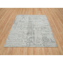 Load image into Gallery viewer, 6&#39;2&quot;x6&#39;2&quot; Light Gray, Modern Design, Soft Pile, Hand Knotted, Hand Spun Undyed Natural Wool, Square Oriental Rug FWR393954