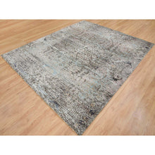 Load image into Gallery viewer, 8&#39;3&quot;x10&#39; Gray, Hand Knotted, Transitional Persian Influence Erased Medallion Design, Silk With Textured Wool, Oriental Rug FWR393978