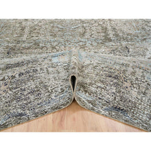 Load image into Gallery viewer, 8&#39;3&quot;x10&#39; Gray, Hand Knotted, Transitional Persian Influence Erased Medallion Design, Silk With Textured Wool, Oriental Rug FWR393978