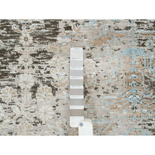 Load image into Gallery viewer, 8&#39;3&quot;x10&#39; Gray, Hand Knotted, Transitional Persian Influence Erased Medallion Design, Silk With Textured Wool, Oriental Rug FWR393978