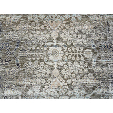 Load image into Gallery viewer, 8&#39;3&quot;x10&#39; Gray, Hand Knotted, Transitional Persian Influence Erased Medallion Design, Silk With Textured Wool, Oriental Rug FWR393978