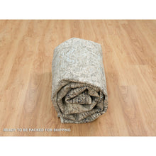 Load image into Gallery viewer, 8&#39;3&quot;x10&#39; Gray, Hand Knotted, Transitional Persian Influence Erased Medallion Design, Silk With Textured Wool, Oriental Rug FWR393978