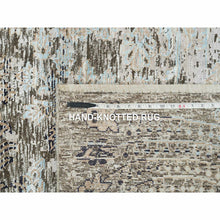 Load image into Gallery viewer, 8&#39;3&quot;x10&#39; Gray, Hand Knotted, Transitional Persian Influence Erased Medallion Design, Silk With Textured Wool, Oriental Rug FWR393978