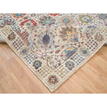 Load image into Gallery viewer, 8&#39;3&quot;x10&#39;3&quot; Ivory, Soft And Lush, Hand Knotted, Tabriz Vase With Flower Design, Dense Weave, Silk With Textured Wool, Oriental Rug FWR393984