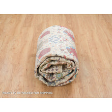 Load image into Gallery viewer, 8&#39;3&quot;x10&#39;3&quot; Ivory, Soft And Lush, Hand Knotted, Tabriz Vase With Flower Design, Dense Weave, Silk With Textured Wool, Oriental Rug FWR393984