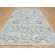 Load image into Gallery viewer, 10&#39;x14&#39;3&quot; Ivory, Soft and Lush, Sickle Leaf Design Silk With Textured Wool, Dense Weave, Hand Knotted, Oriental Rug FWR394032