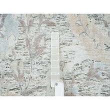 Load image into Gallery viewer, 10&#39;x14&#39;3&quot; Ivory, Soft and Lush, Sickle Leaf Design Silk With Textured Wool, Dense Weave, Hand Knotted, Oriental Rug FWR394032