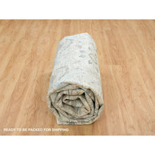 Load image into Gallery viewer, 10&#39;x14&#39;3&quot; Ivory, Soft and Lush, Sickle Leaf Design Silk With Textured Wool, Dense Weave, Hand Knotted, Oriental Rug FWR394032