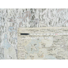 Load image into Gallery viewer, 10&#39;x14&#39;3&quot; Ivory, Soft and Lush, Sickle Leaf Design Silk With Textured Wool, Dense Weave, Hand Knotted, Oriental Rug FWR394032