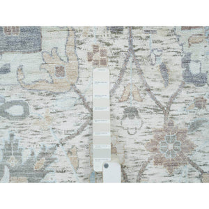 12'x15'5" Ivory, Tabriz Vase With Pomegranate Design, Silk With Textured Wool, Dense Weave, Soft And Vibrant Pile, Hand Knotted, Oriental Rug FWR394098