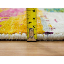Load image into Gallery viewer, 5&#39;10&quot;x9&#39;1&quot; Colorful, Wool And Sari Silk, Modern Design Abstract Motifs With Painter&#39;s Brush Strokes, Hand Knotted Oriental Rug FWR394146