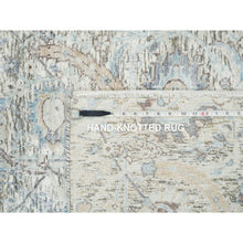 Load image into Gallery viewer, 3&#39;3&quot;x5&#39; Ivory, Sickle Leaf Design, Soft Pile, Dense Weave, Silk With Textured Wool, Hand Knotted, Oriental Rug FWR394176