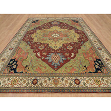 Load image into Gallery viewer, 12&#39;x15&#39;2&quot; Terracotta Red, Antiqued Fine Heriz Re-creation, Densely Woven, Natural Dyes, Organic Wool, Hand Knotted, Oversize Oriental Rug FWR394242