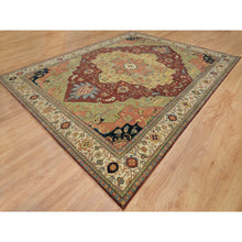 Load image into Gallery viewer, 12&#39;x15&#39;2&quot; Terracotta Red, Antiqued Fine Heriz Re-creation, Densely Woven, Natural Dyes, Organic Wool, Hand Knotted, Oversize Oriental Rug FWR394242