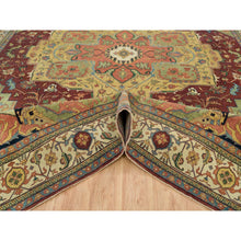 Load image into Gallery viewer, 12&#39;x15&#39;2&quot; Terracotta Red, Antiqued Fine Heriz Re-creation, Densely Woven, Natural Dyes, Organic Wool, Hand Knotted, Oversize Oriental Rug FWR394242
