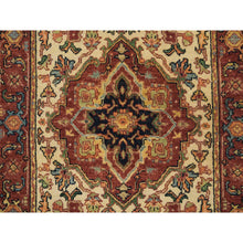 Load image into Gallery viewer, 2&#39;7&quot;x20&#39; Ivory, Soft And Plush, Antiqued Fine Heriz Re-creation, Hand Knotted, Pure Wool, Dense Weave, Xl Runner Oriental Rug FWR394254