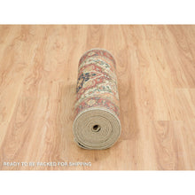 Load image into Gallery viewer, 2&#39;7&quot;x20&#39; Ivory, Soft And Plush, Antiqued Fine Heriz Re-creation, Hand Knotted, Pure Wool, Dense Weave, Xl Runner Oriental Rug FWR394254