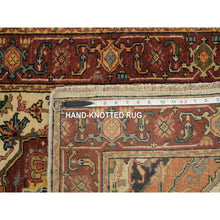 Load image into Gallery viewer, 2&#39;7&quot;x20&#39; Ivory, Soft And Plush, Antiqued Fine Heriz Re-creation, Hand Knotted, Pure Wool, Dense Weave, Xl Runner Oriental Rug FWR394254