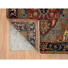 Load image into Gallery viewer, 2&#39;6&quot;x18&#39; Terracotta Red, Extra Soft Wool, Hand Knotted, Antiqued Fine Heriz Re-creation, Densely Weave, Vegetable Dyes, Xl Runner Oriental Rug FWR394272