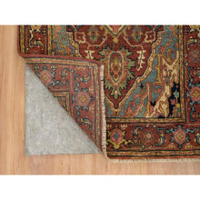 Load image into Gallery viewer, 2&#39;7&quot;x16&#39;2&quot; Terracotta Red, Vegetable Dyes, Hand Knotted, Soft Wool, Antiqued Fine Heriz Re-creation, Densely Woven, Xl Runner Oriental Rug FWR394326