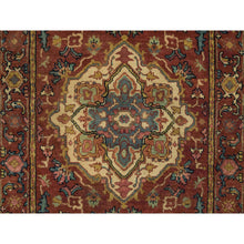 Load image into Gallery viewer, 2&#39;7&quot;x16&#39;2&quot; Terracotta Red, Vegetable Dyes, Hand Knotted, Soft Wool, Antiqued Fine Heriz Re-creation, Densely Woven, Xl Runner Oriental Rug FWR394326