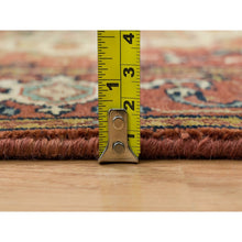 Load image into Gallery viewer, 2&#39;7&quot;x16&#39;2&quot; Terracotta Red, Vegetable Dyes, Hand Knotted, Soft Wool, Antiqued Fine Heriz Re-creation, Densely Woven, Xl Runner Oriental Rug FWR394326