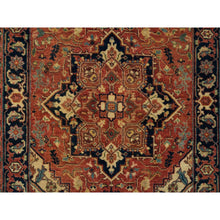 Load image into Gallery viewer, 2&#39;6&quot;x22&#39; Terracotta Red, Antiqued Fine Heriz Re-Creation, Natural Dyes, Dense Weave, Hand Knotted, Pure Wool, XL Runner Oriental Rug FWR394362