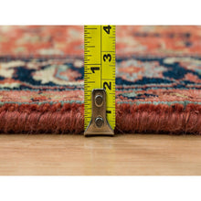 Load image into Gallery viewer, 2&#39;6&quot;x22&#39; Terracotta Red, Antiqued Fine Heriz Re-Creation, Natural Dyes, Dense Weave, Hand Knotted, Pure Wool, XL Runner Oriental Rug FWR394362