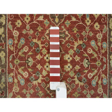 Load image into Gallery viewer, 2&#39;6&quot;x8&#39;3&quot; Rust And Brown, Plush Pile, Antiqued Tabriz Haji Jalili Design, Fine Weave, Natural Dyes, Hand Knotted, All Wool, Runner Oriental Rug FWR394386