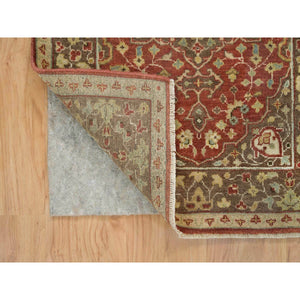 2'6"x8'3" Rust Red, Fine Weave, Antiqued Tabriz Haji Jalili Design, Natural Dyes, All Wool, Plush Pile, Hand Knotted, Runner Oriental Rug FWR394398
