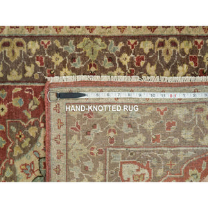 2'6"x8'3" Rust Red, Fine Weave, Antiqued Tabriz Haji Jalili Design, Natural Dyes, All Wool, Plush Pile, Hand Knotted, Runner Oriental Rug FWR394398