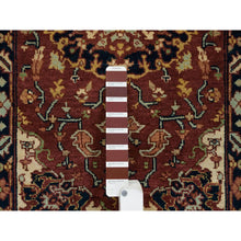 Load image into Gallery viewer, 2&#39;x3&#39;2&quot; Rust Red With Blue, Plush And Lush, Vegetable Dyes, Antiqued Sarouk Re-creation, Densely Woven, Pure Wool, Hand Knotted, Oriental Rug FWR394470