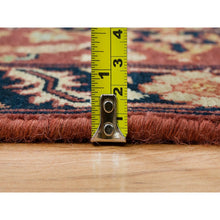Load image into Gallery viewer, 2&#39;x3&#39;2&quot; Rust Red With Blue, Plush And Lush, Vegetable Dyes, Antiqued Sarouk Re-creation, Densely Woven, Pure Wool, Hand Knotted, Oriental Rug FWR394470