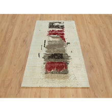 Load image into Gallery viewer, 4&#39;x6&#39; Parchment White, Lori Buft Gabbeh, Thick and Plush Soft Pile, 100 Percent Wool, Hand Knotted, Oriental Rug FWR394554