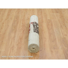 Load image into Gallery viewer, 4&#39;x6&#39; Parchment White, Lori Buft Gabbeh, Thick and Plush Soft Pile, 100 Percent Wool, Hand Knotted, Oriental Rug FWR394554