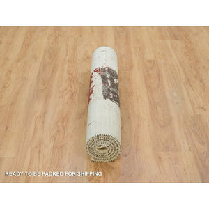 4'x6' Parchment White, Lori Buft Gabbeh, Thick and Plush Soft Pile, 100 Percent Wool, Hand Knotted, Oriental Rug FWR394554
