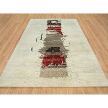Load image into Gallery viewer, 8&#39;3&quot;x11&#39;3&quot; Parchment White, Hand Knotted, Lori Buft Gabbeh, Avant Garde Design, Thick And Plush Soft Pile, 100 Percent Wool, Oriental Rug FWR394578