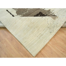 Load image into Gallery viewer, 8&#39;3&quot;x11&#39;3&quot; Parchment White, Hand Knotted, Lori Buft Gabbeh, Avant Garde Design, Thick And Plush Soft Pile, 100 Percent Wool, Oriental Rug FWR394578