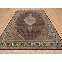 Load image into Gallery viewer, 10&#39;x13&#39;10&quot; Mahogany Red With Beaver Brown, Tabriz Mahi With Fish Medallion Design, Hand Knotted, 175 Kpsi, Organic Wool, Oriental Rug FWR394614