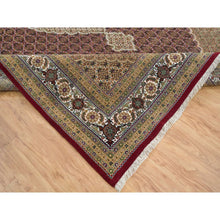 Load image into Gallery viewer, 10&#39;x13&#39;10&quot; Mahogany Red With Beaver Brown, Tabriz Mahi With Fish Medallion Design, Hand Knotted, 175 Kpsi, Organic Wool, Oriental Rug FWR394614