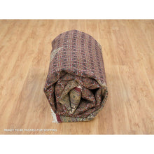 Load image into Gallery viewer, 10&#39;x13&#39;10&quot; Mahogany Red With Beaver Brown, Tabriz Mahi With Fish Medallion Design, Hand Knotted, 175 Kpsi, Organic Wool, Oriental Rug FWR394614