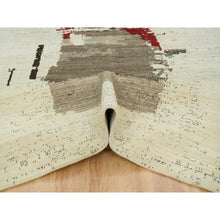 Load image into Gallery viewer, 9&#39;6&quot;x13&#39;4&quot; Parchment White, Avant Garde Design, Hand Knotted, Lori Buft Gabbeh, Thick And Plush, Organic Wool, Oriental Rug FWR394626
