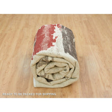 Load image into Gallery viewer, 9&#39;6&quot;x13&#39;4&quot; Parchment White, Avant Garde Design, Hand Knotted, Lori Buft Gabbeh, Thick And Plush, Organic Wool, Oriental Rug FWR394626