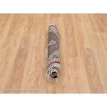 Load image into Gallery viewer, 3&#39;4&quot;x3&#39;4&quot; Mahogany Red with Porcelain Ivory, Tabriz Mahi with Fish Medallion Design, Hand Knotted, 175 KPSI, Pure Wool, Round Oriental Rug FWR394710