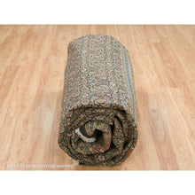 Load image into Gallery viewer, 12&#39;x15&#39;3&quot; Sable Black, Herati With All Over Fish Design, Dense Weave, 250 Kpsi, Pure Wool, Hand Knotted, Oversized Oriental Rug FWR394746